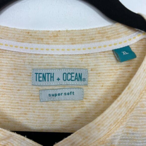 Tenth + Ocean Yellow Henley Short Sleeve Shirt T-Shirt XL - Picture 2 of 4